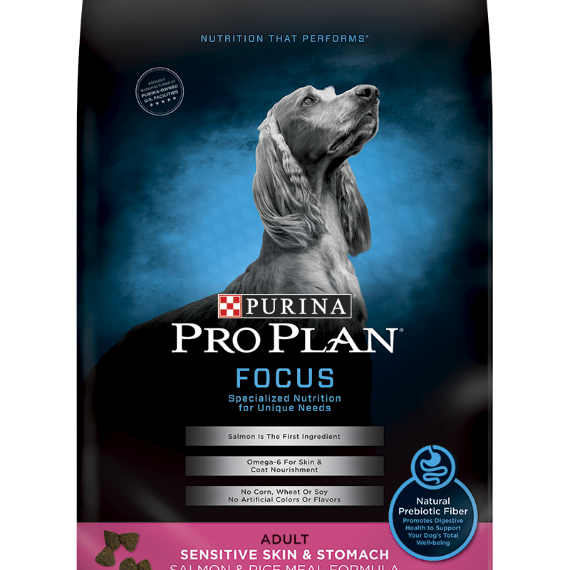 PRO PLAN FOCUS ADULT SENSITIVE SKIN AND STOMACH SALMON AND RICE 30Lb